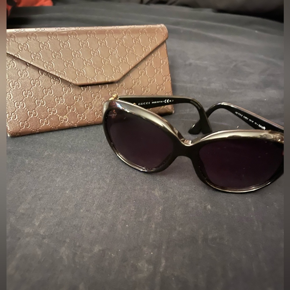 Gucci Black Acetate Horsebit Sunglasses